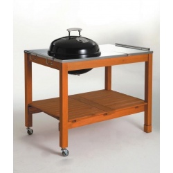 Grill kulisty wózek fi. 47 cm na stole drewnianym - 11484